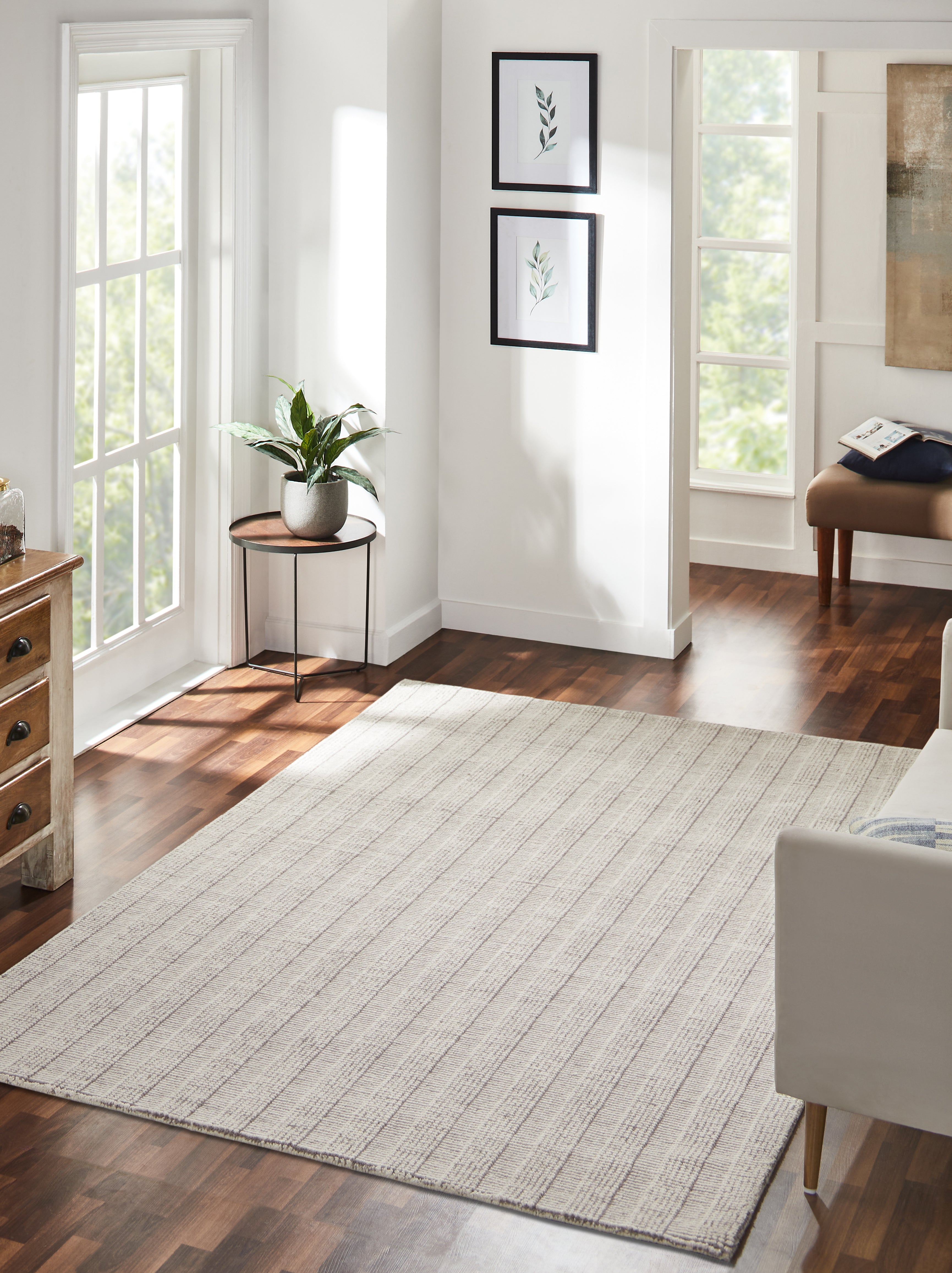 Shazia Stripe - Slate - LuxCut Carpet