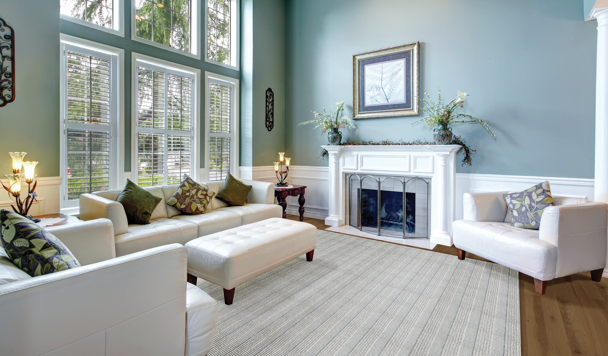Shazia Stripe - Slate - LuxCut Carpet