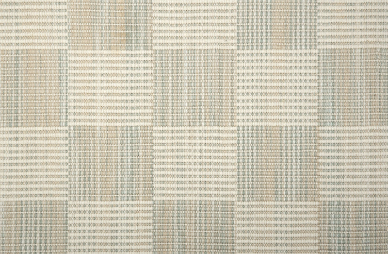 Textured neutral beige and gray checkered rug pattern