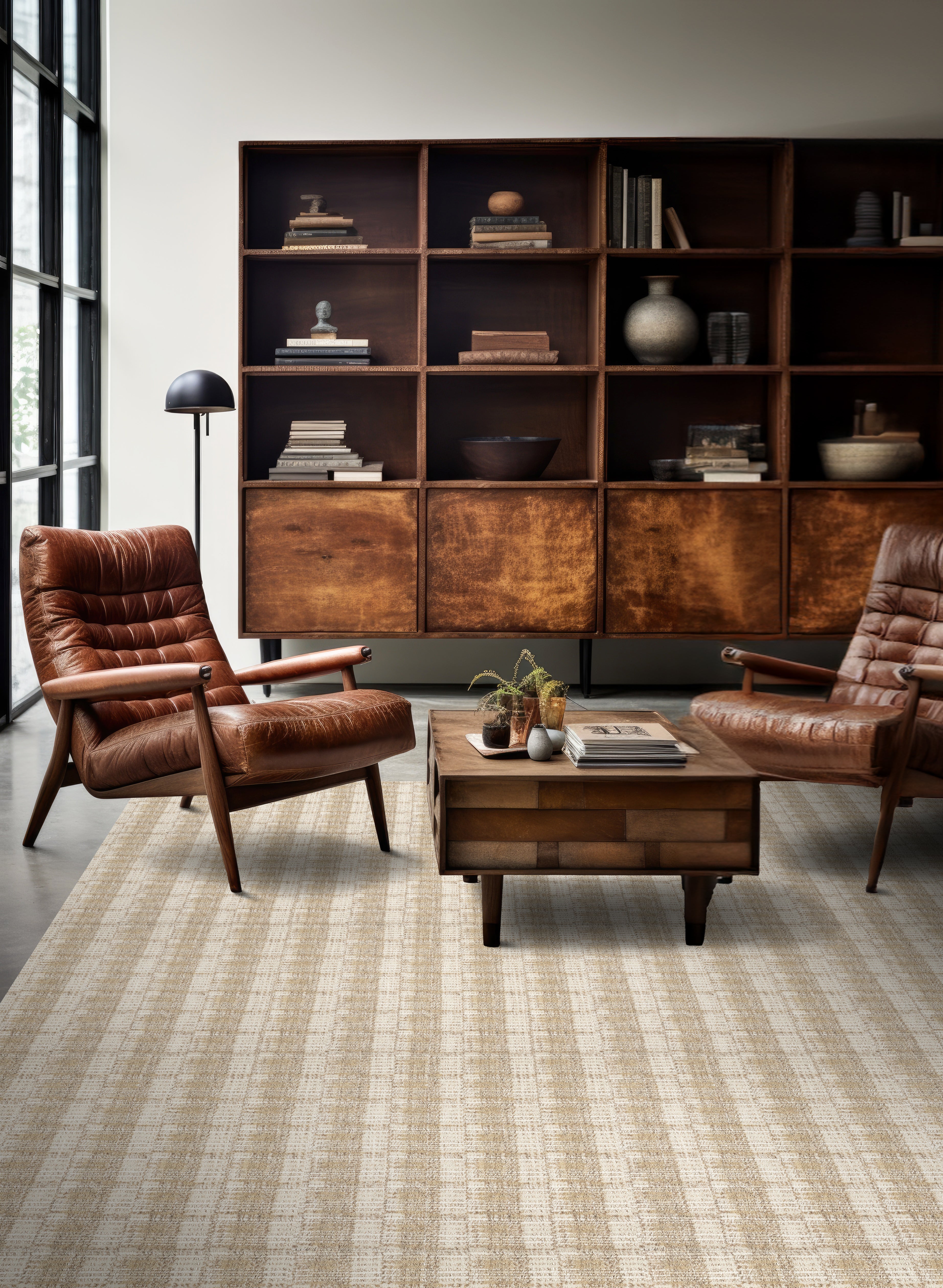 Meadowlands Plaid - Rattan - LuxCut Carpet