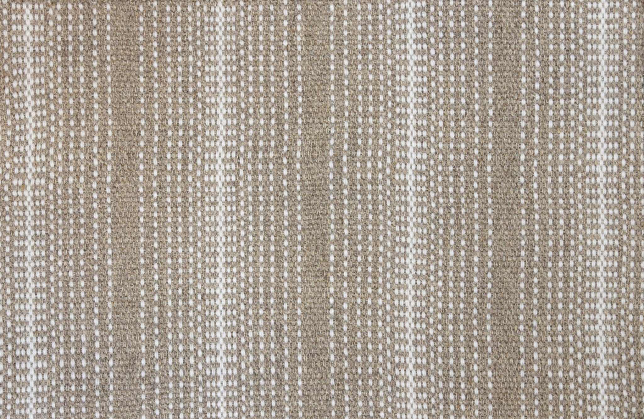 Textured beige and brown woven fabric with vertical stripe pattern