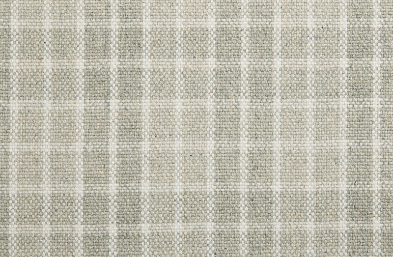 Gray heather checkered fabric rug with subtle plaid pattern